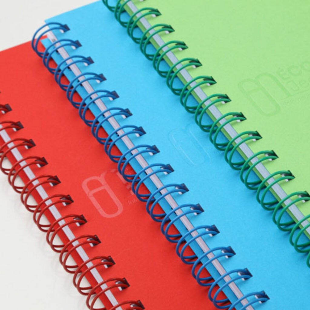 Red, teal and green Burano cardboards wire-O notebooks
